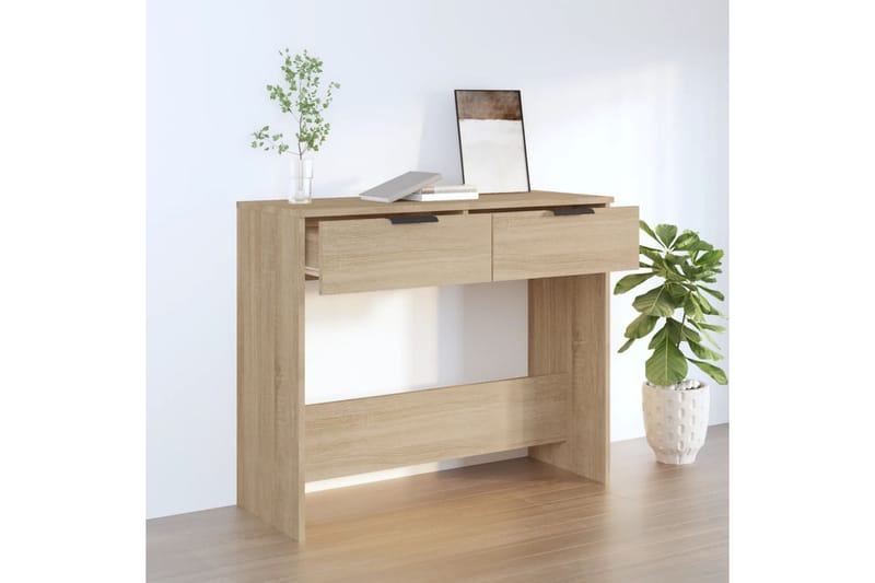 beBasic konsolbord 90x36x75 cm konstrueret træ sonoma-eg - Brun - Møbler - Borde - Aflastningsbord - Konsolbord & sidebord