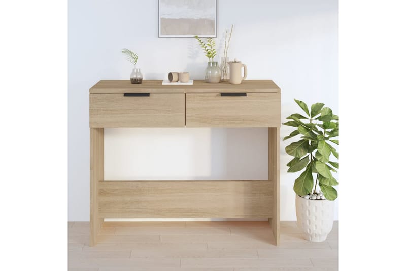 beBasic konsolbord 90x36x75 cm konstrueret træ sonoma-eg - Brun - Møbler - Borde - Aflastningsbord - Konsolbord & sidebord