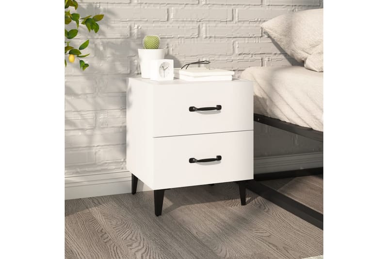 beBasic sengebord 40x35x47,5 cm hvid - Hvid - Møbler - Borde - Aflastningsbord - Sengebord