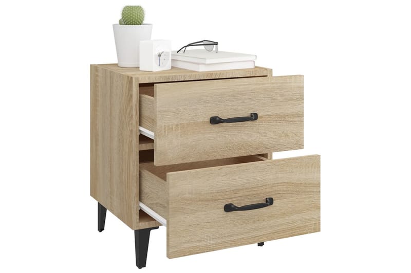 beBasic sengebord 40x35x47,5 cm sonoma-eg - Brun - Møbler - Borde - Aflastningsbord - Sengebord