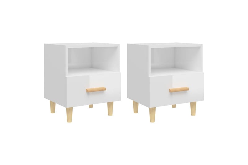 beBasic sengebord 40x35x47 cm 2 stk. hvid højglans - Hvid - Møbler - Borde - Aflastningsbord - Sengebord