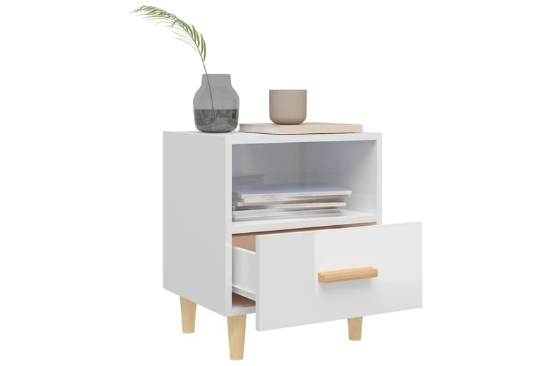 beBasic sengebord 40x35x47 cm 2 stk. hvid højglans - Hvid - Møbler - Borde - Aflastningsbord - Sengebord