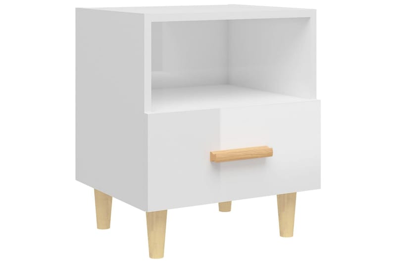 beBasic sengebord 40x35x47 cm 2 stk. hvid højglans - Hvid - Sengebord