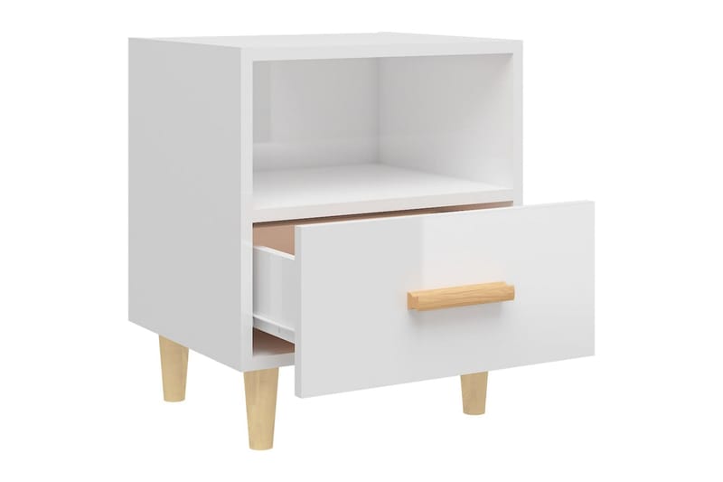 beBasic sengebord 40x35x47 cm 2 stk. hvid højglans - Hvid - Møbler - Borde - Aflastningsbord - Sengebord