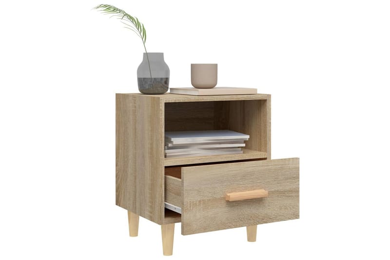 beBasic sengebord 40x35x47 cm sonoma-eg - Brun - Møbler - Borde - Aflastningsbord - Sengebord