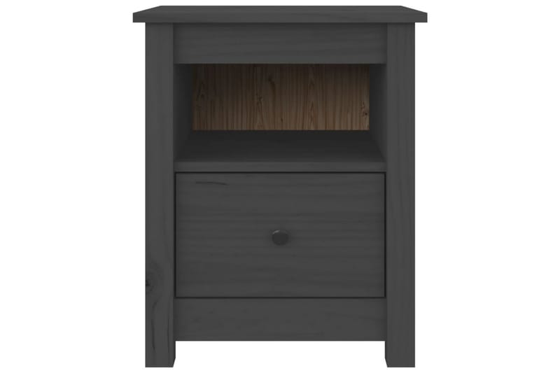 beBasic sengebord 40x35x49 cm massivt fyrretræ grå - GrÃ¥ - Møbler - Borde - Aflastningsbord - Sengebord