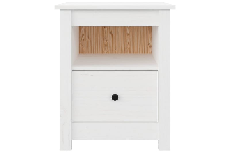 beBasic sengebord 40x35x49 cm massivt fyrretræ hvid - Hvid - Møbler - Borde - Aflastningsbord - Sengebord
