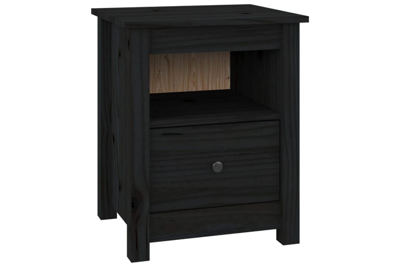 beBasic sengebord 40x35x49 cm massivt fyrretræ sort - Sort - Møbler - Borde - Aflastningsbord - Sengebord