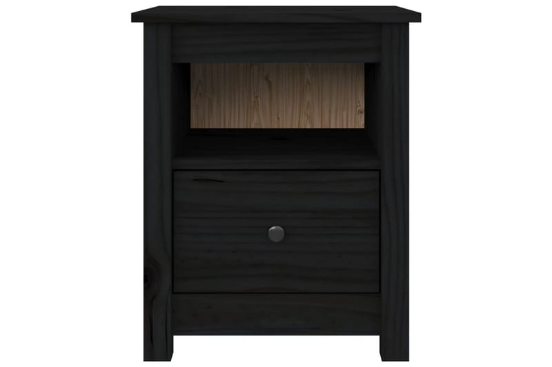 beBasic sengebord 40x35x49 cm massivt fyrretræ sort - Sort - Møbler - Borde - Aflastningsbord - Sengebord