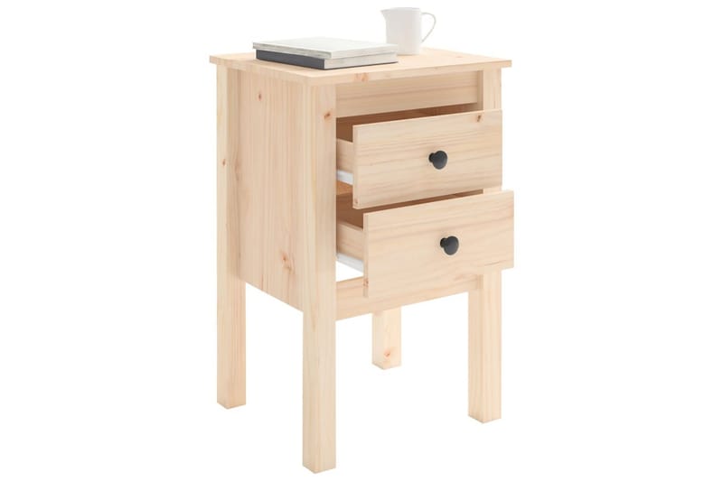 beBasic sengebord 40x35x61,5 cm massivt fyrretræ - Brun - Møbler - Borde - Aflastningsbord - Sengebord