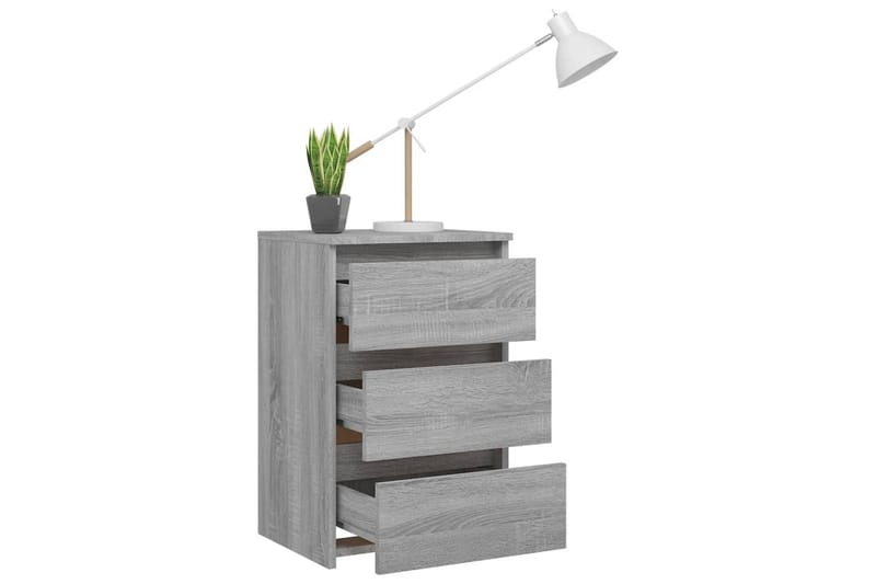 beBasic sengebord 40x35x62,5 cm konstrueret træ grå sonoma-eg - GrÃ¥ - Møbler - Borde - Aflastningsbord - Sengebord