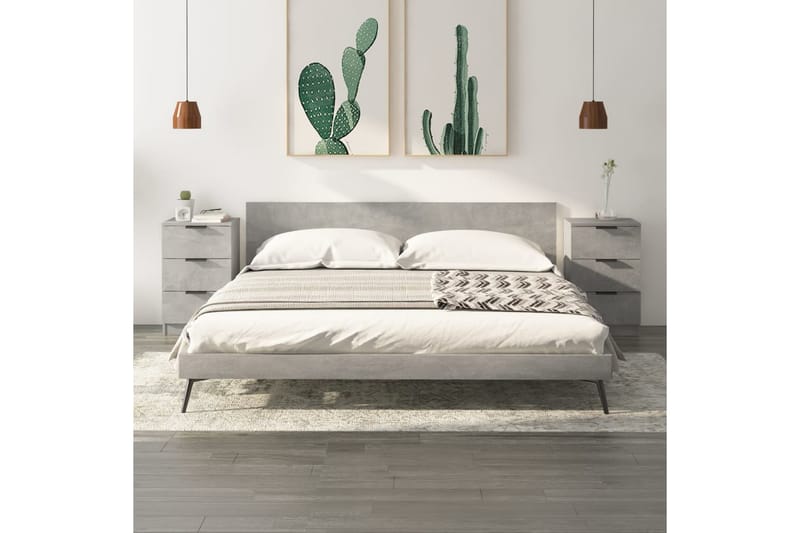 beBasic sengebord 40x36x65 cm 2 stk. betongrå - GrÃ¥ - Møbler - Borde - Aflastningsbord - Sengebord