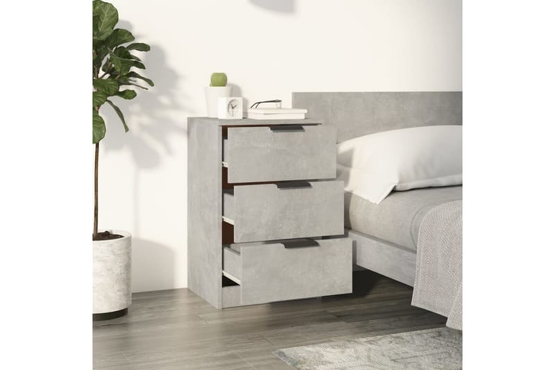 beBasic sengebord 40x36x65 cm 2 stk. betongrå - GrÃ¥ - Møbler - Borde - Aflastningsbord - Sengebord