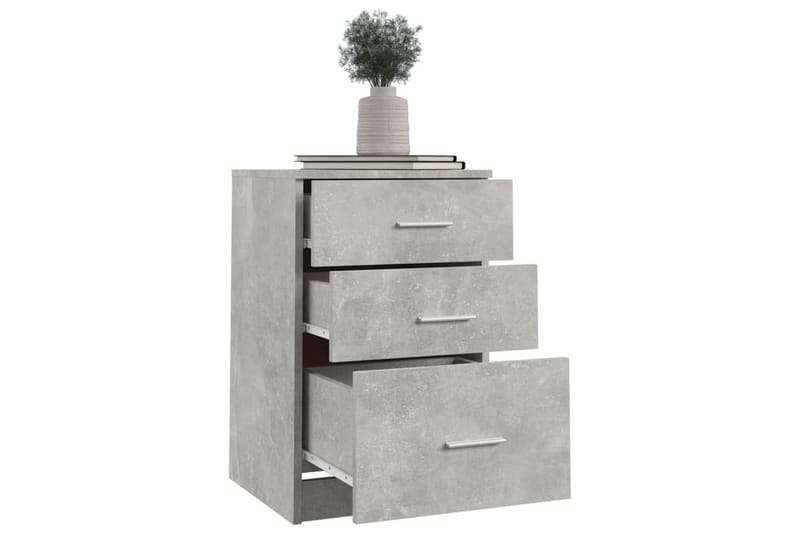 beBasic sengebord 40x40x63 cm konstrueret træ betongrå - GrÃ¥ - Sengebord