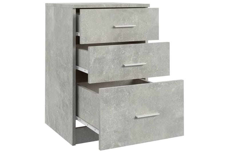 beBasic sengebord 40x40x63 cm konstrueret træ betongrå - GrÃ¥ - Møbler - Borde - Aflastningsbord - Sengebord