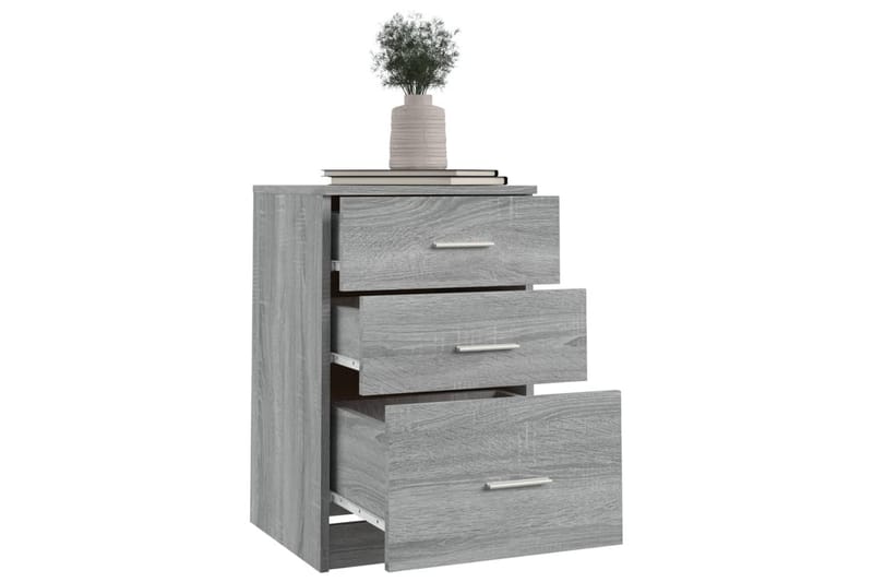 beBasic sengebord 40x40x63 cm konstrueret træ grå sonoma-eg - GrÃ¥ - Møbler - Borde - Aflastningsbord - Sengebord