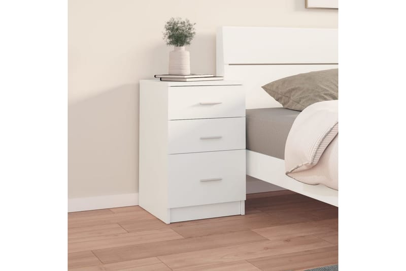 beBasic sengebord 40x40x63 cm konstrueret træ hvid - Hvid - Møbler - Borde - Aflastningsbord - Sengebord