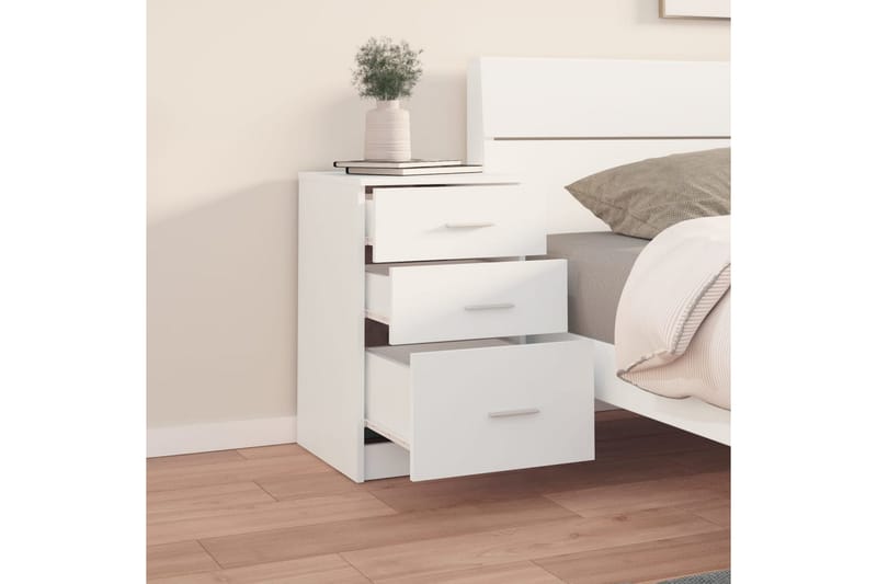 beBasic sengebord 40x40x63 cm konstrueret træ hvid - Hvid - Møbler - Borde - Aflastningsbord - Sengebord