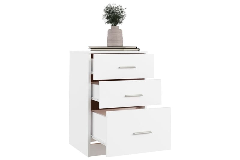 beBasic sengebord 40x40x63 cm konstrueret træ hvid - Hvid - Møbler - Borde - Aflastningsbord - Sengebord