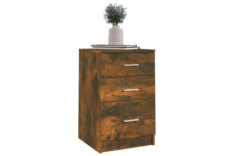 beBasic sengebord 40x40x63 cm konstrueret træ røget egetræsfarve - Brun - Møbler - Borde - Aflastningsbord - Sengebord