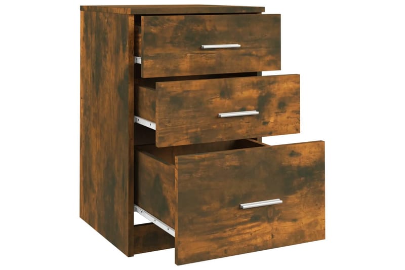 beBasic sengebord 40x40x63 cm konstrueret træ røget egetræsfarve - Brun - Møbler - Borde - Aflastningsbord - Sengebord