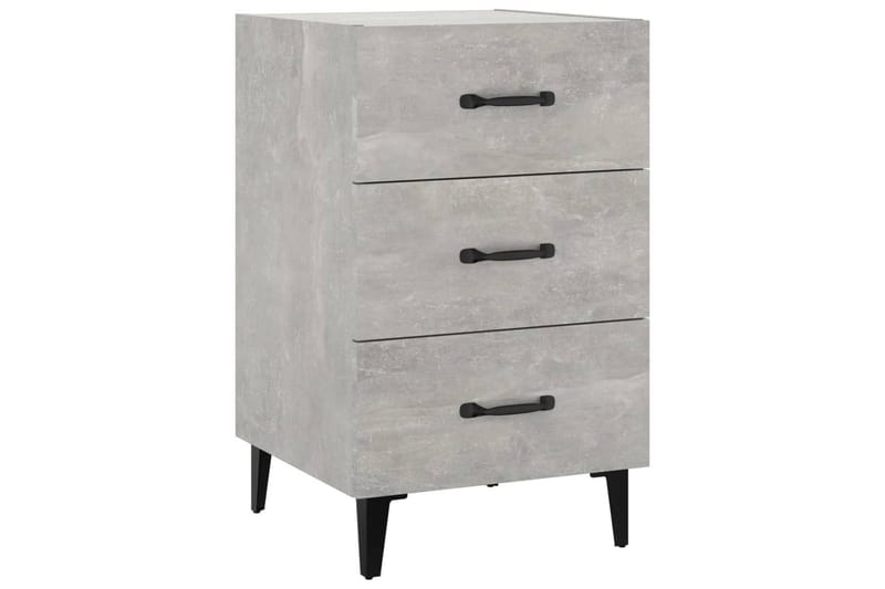 beBasic sengebord 40x40x66 cm konstrueret træ betongrå - GrÃ¥ - Møbler - Borde - Aflastningsbord - Sengebord
