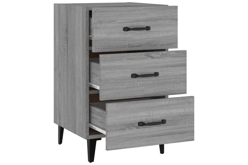beBasic sengebord 40x40x66 cm konstrueret træ grå sonoma-eg - GrÃ¥ - Møbler - Borde - Aflastningsbord - Sengebord
