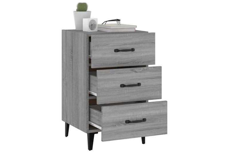 beBasic sengebord 40x40x66 cm konstrueret træ grå sonoma-eg - GrÃ¥ - Møbler - Borde - Aflastningsbord - Sengebord