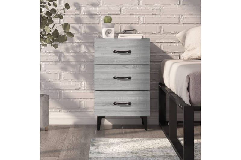 beBasic sengebord 40x40x66 cm konstrueret træ grå sonoma-eg - GrÃ¥ - Møbler - Borde - Aflastningsbord - Sengebord