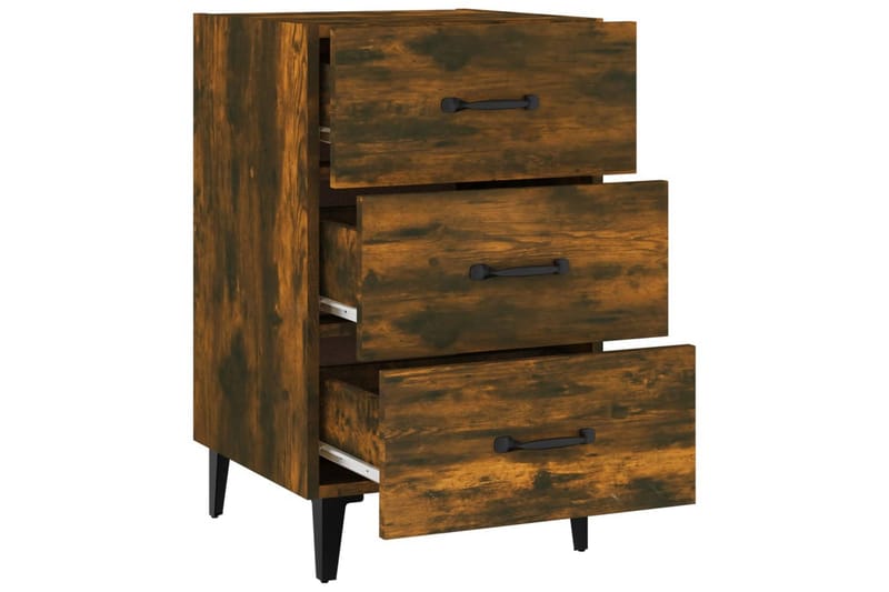 beBasic sengebord 40x40x66 cm konstrueret træ røget egetræsfarve - Brun - Møbler - Borde - Aflastningsbord - Sengebord