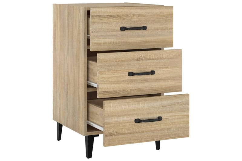 beBasic sengebord 40x40x66 cm konstrueret træ sonoma-eg - Brun - Møbler - Borde - Aflastningsbord - Sengebord