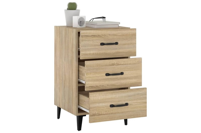 beBasic sengebord 40x40x66 cm konstrueret træ sonoma-eg - Brun - Møbler - Borde - Aflastningsbord - Sengebord
