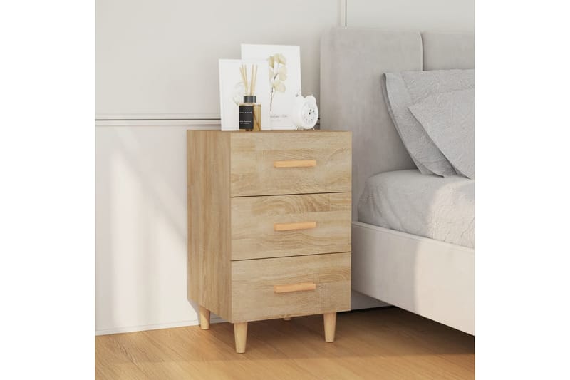 beBasic sengebord 40x40x66 cm konstrueret træ sonoma-eg - Brun - Møbler - Borde - Aflastningsbord - Sengebord