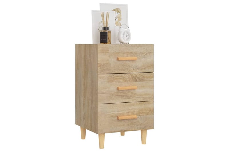 beBasic sengebord 40x40x66 cm konstrueret træ sonoma-eg - Brun - Møbler - Borde - Aflastningsbord - Sengebord