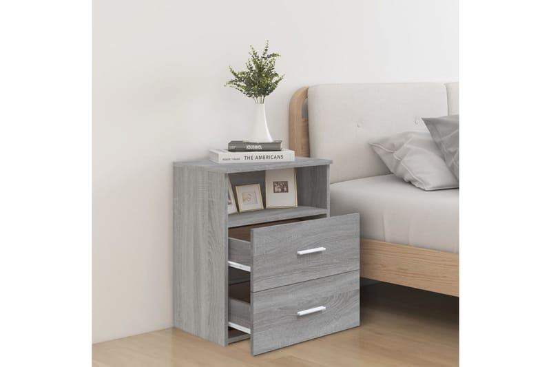 beBasic sengebord 50x32x60 cm grå sonoma-eg - GrÃ¥ - Møbler - Borde - Aflastningsbord - Sengebord
