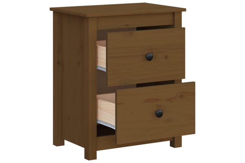 beBasic sengebord 50x35x61,5 cm massivt fyrretræ gyldenbrun - Brun - Møbler - Borde - Aflastningsbord - Sengebord