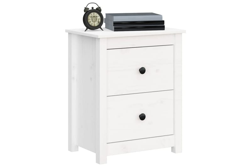 beBasic sengebord 50x35x61,5 cm massivt fyrretræ hvid - Hvid - Møbler - Borde - Aflastningsbord - Sengebord