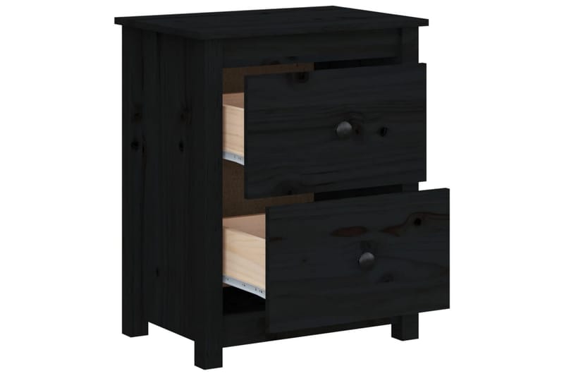 beBasic sengebord 50x35x61,5 cm massivt fyrretræ sort - Sort - Møbler - Borde - Aflastningsbord - Sengebord