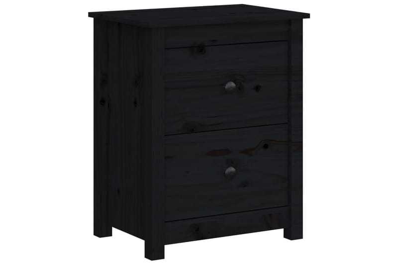 beBasic sengebord 50x35x61,5 cm massivt fyrretræ sort - Sort - Møbler - Borde - Aflastningsbord - Sengebord