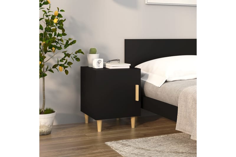 beBasic sengebord konstrueret træ sort - Sort - Møbler - Borde - Aflastningsbord - Sengebord