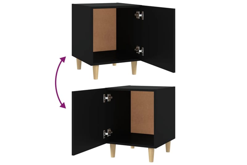 beBasic sengebord konstrueret træ sort - Sort - Møbler - Borde - Aflastningsbord - Sengebord
