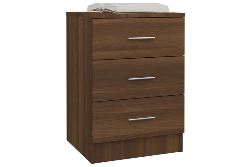 beBasic sengeborde 2 stk. 38x35x56 cm konstrueret træ brun egetræsfarve - Brun - Møbler - Borde - Aflastningsbord - Sengebord