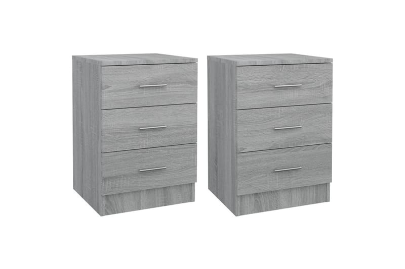 beBasic sengeborde 2 stk. 38x35x56 cm konstrueret træ grå sonoma-eg - GrÃ¥ - Møbler - Borde - Aflastningsbord - Sengebord