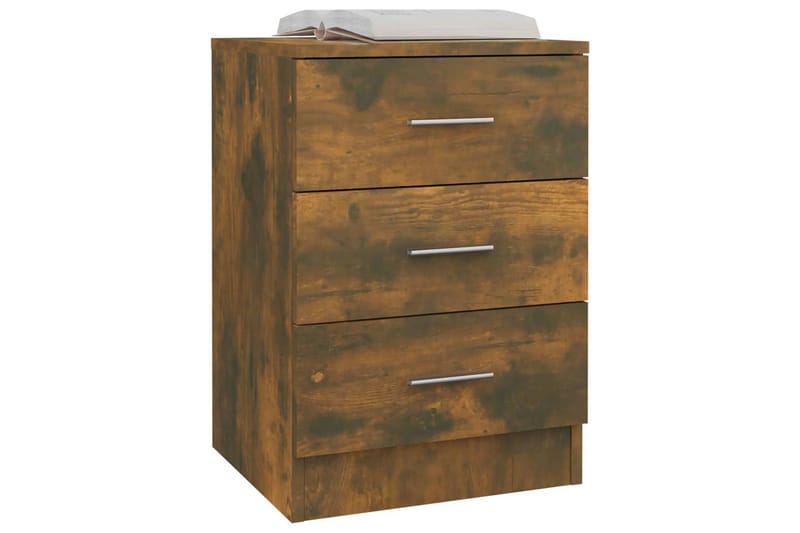 beBasic sengeborde 2 stk. 38x35x56 cm konstrueret træ røget egetræ - Brun - Møbler - Borde - Aflastningsbord - Sengebord