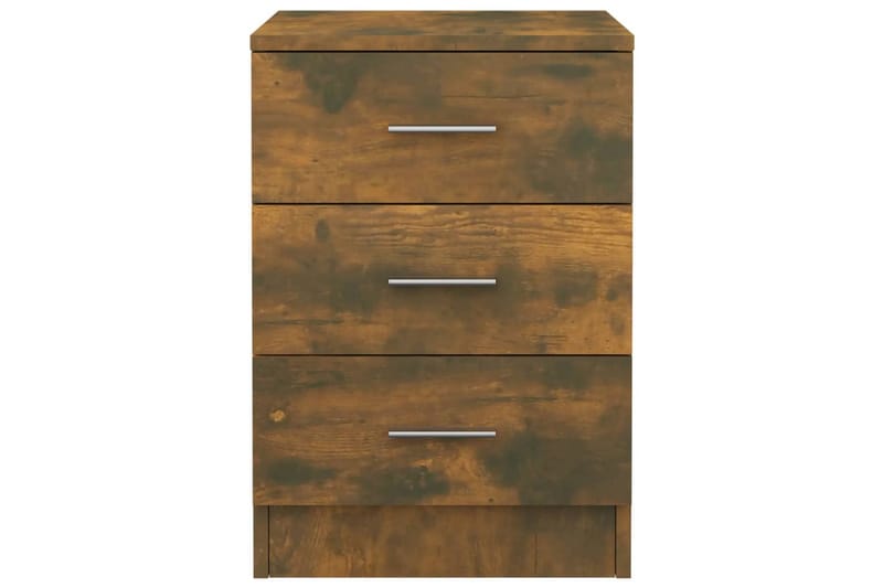 beBasic sengeborde 2 stk. 38x35x56 cm konstrueret træ røget egetræ - Brun - Møbler - Borde - Aflastningsbord - Sengebord