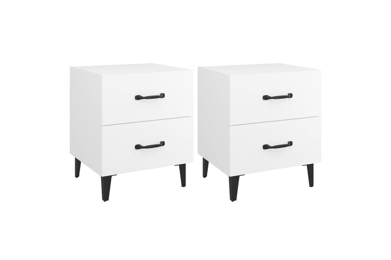 beBasic sengeborde 2 stk. 40x35x47,5 cm hvid - Hvid - Møbler - Borde - Aflastningsbord - Sengebord