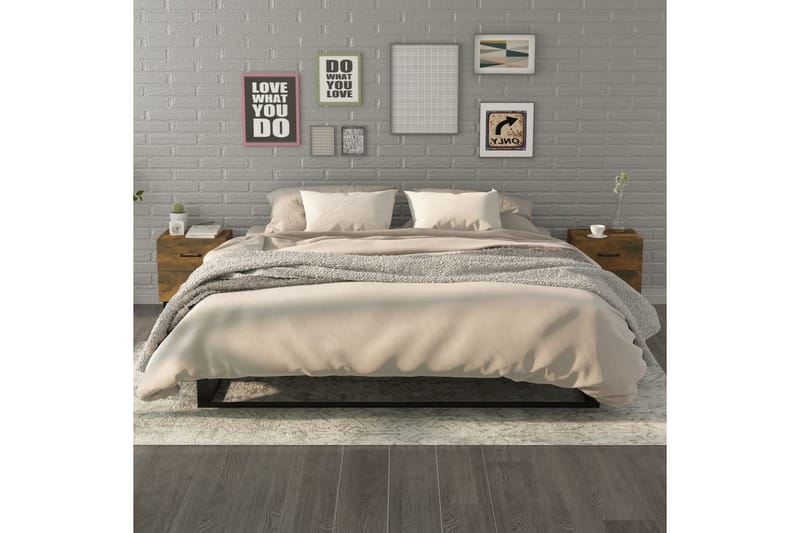 beBasic sengeborde 2 stk. 40x35x47,5 cm røget egetræsfarve - Brun - Møbler - Borde - Aflastningsbord - Sengebord