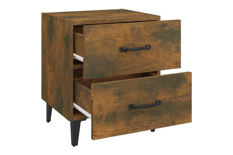 beBasic sengeborde 2 stk. 40x35x47,5 cm røget egetræsfarve - Brun - Møbler - Borde - Aflastningsbord - Sengebord