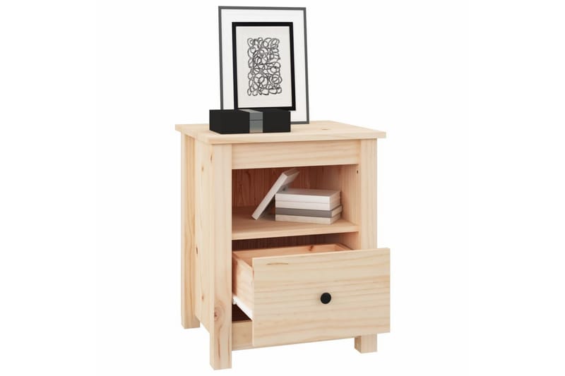 beBasic sengeborde 2 stk. 40x35x49 cm massivt fyrretræ - Brun - Møbler - Borde - Aflastningsbord - Sengebord