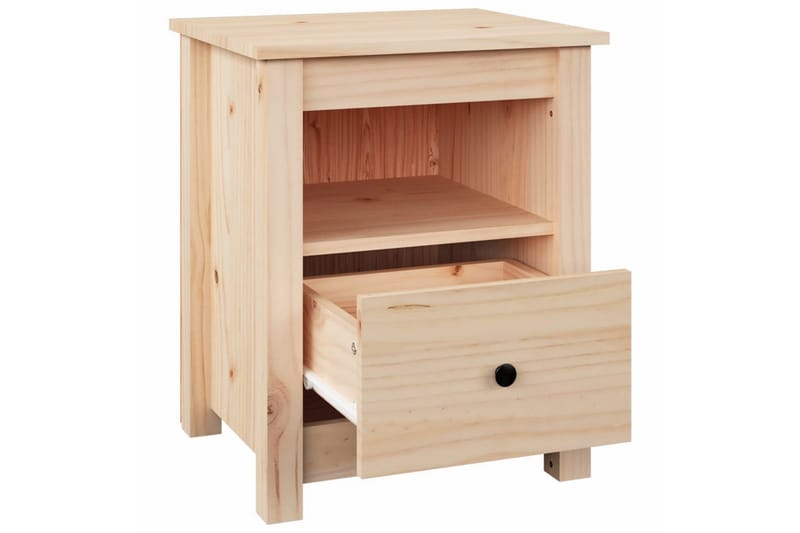 beBasic sengeborde 2 stk. 40x35x49 cm massivt fyrretræ - Brun - Sengebord